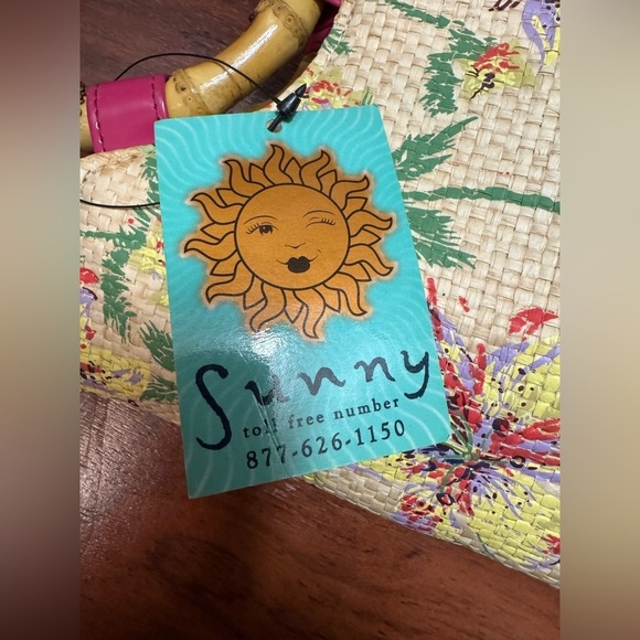 Floral Bamboo Handle Tote Bag - Picture 5 of 9